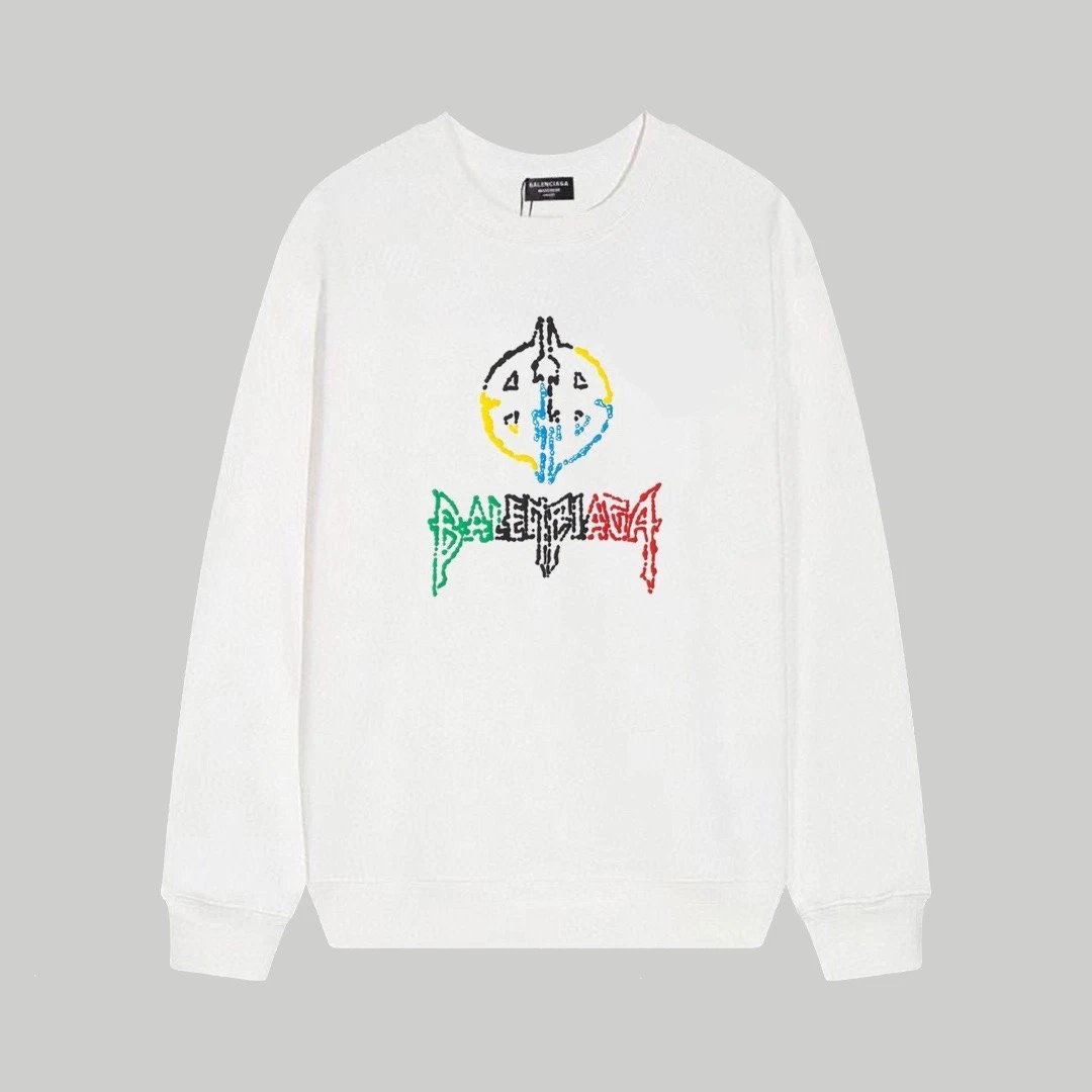 Balenciaga Graphic Crewneck Sweatshirt White