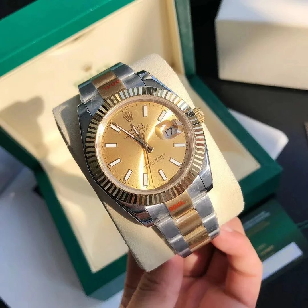 Two-Tone Yellow Gold Gold Dial · 3-Link Steel Band