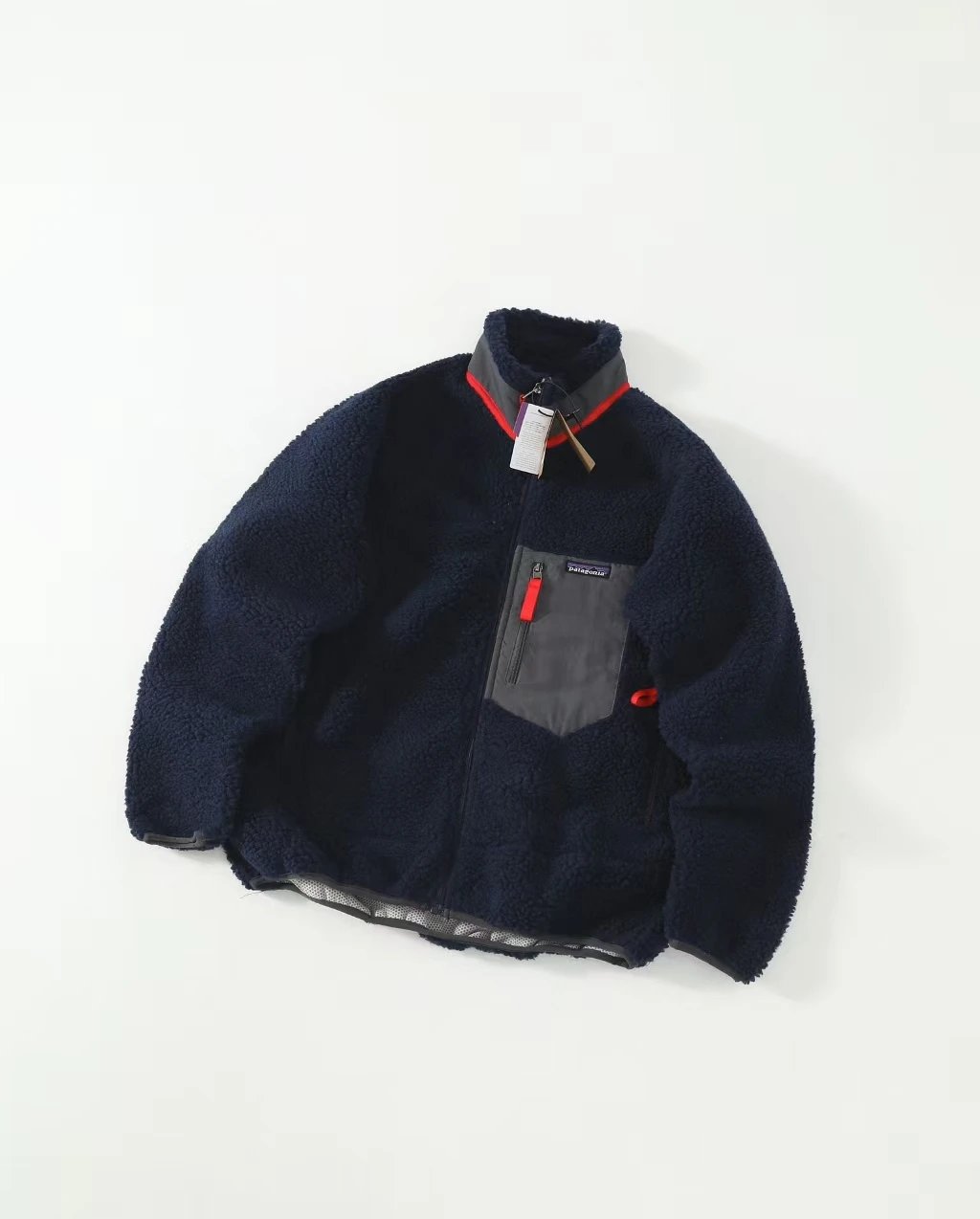 Patagonia Classic Retro-X Fleece Jacket Navy Red