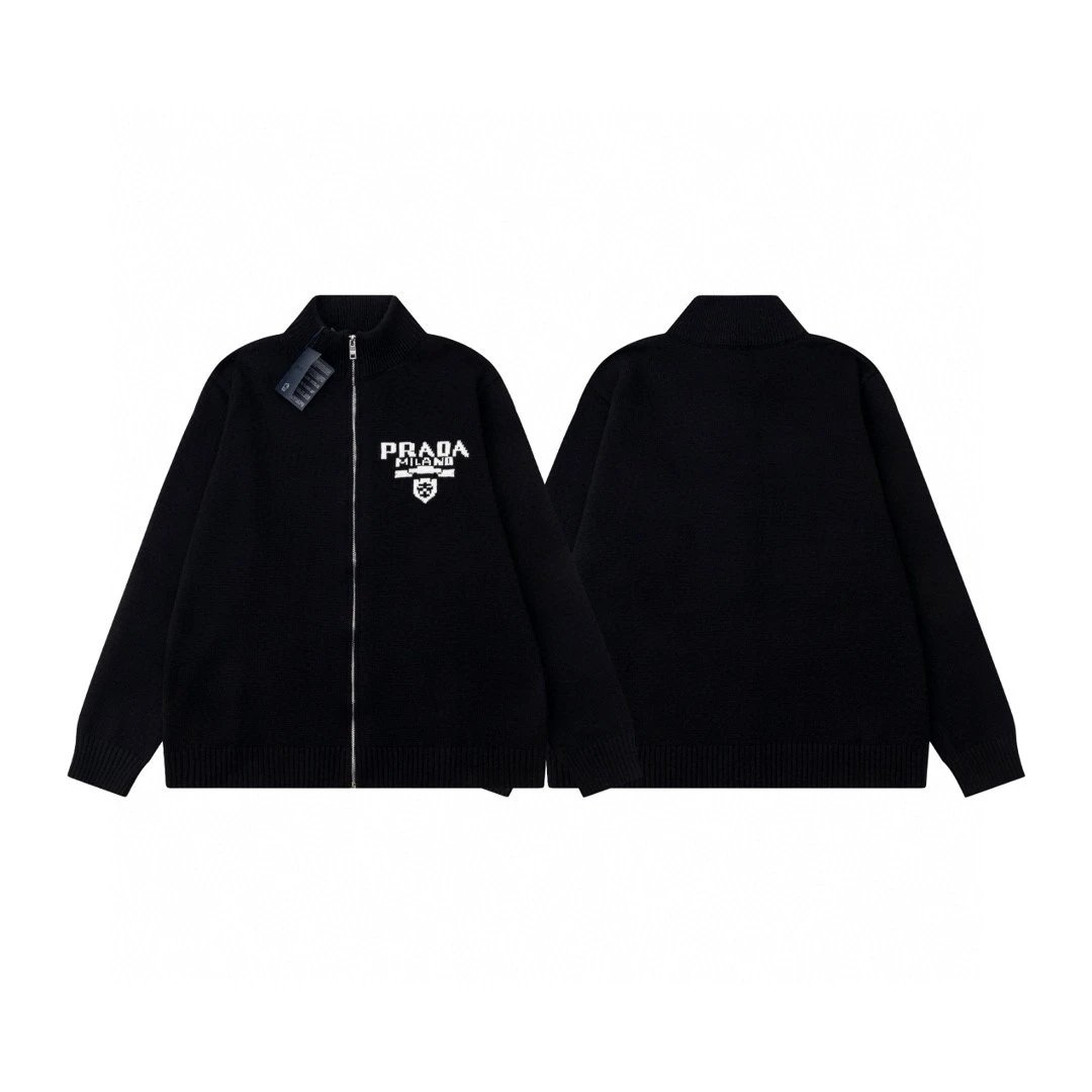 Prada Milano Zip-Up Knit Jacke