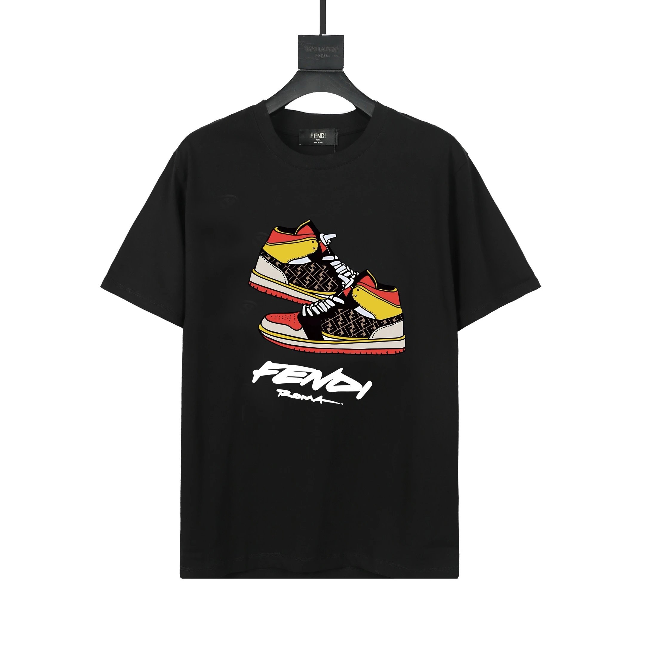 Fendi Roma Sneaker Graphic Tee Black