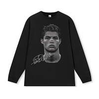 Pure black long-sleeved (small neckline)