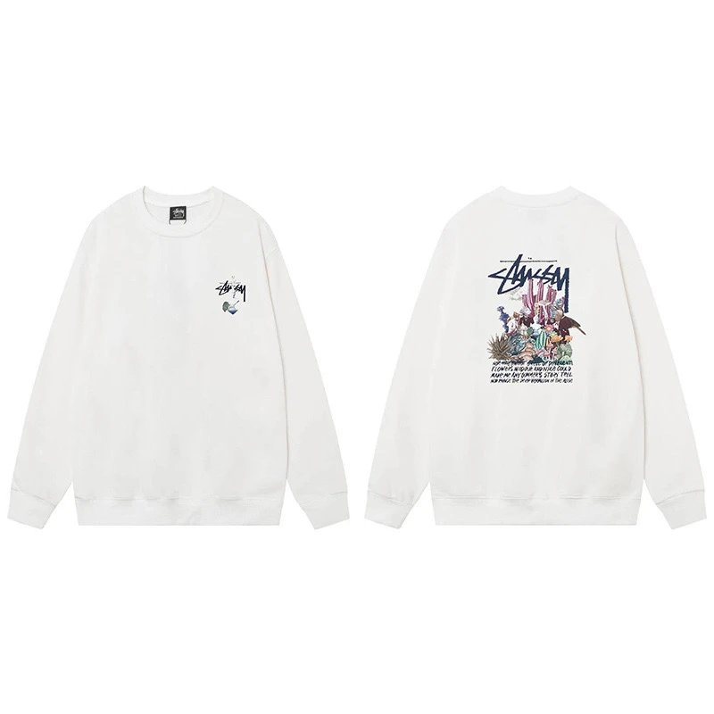 Stussy Graphic Crewneck Sweatshirt White