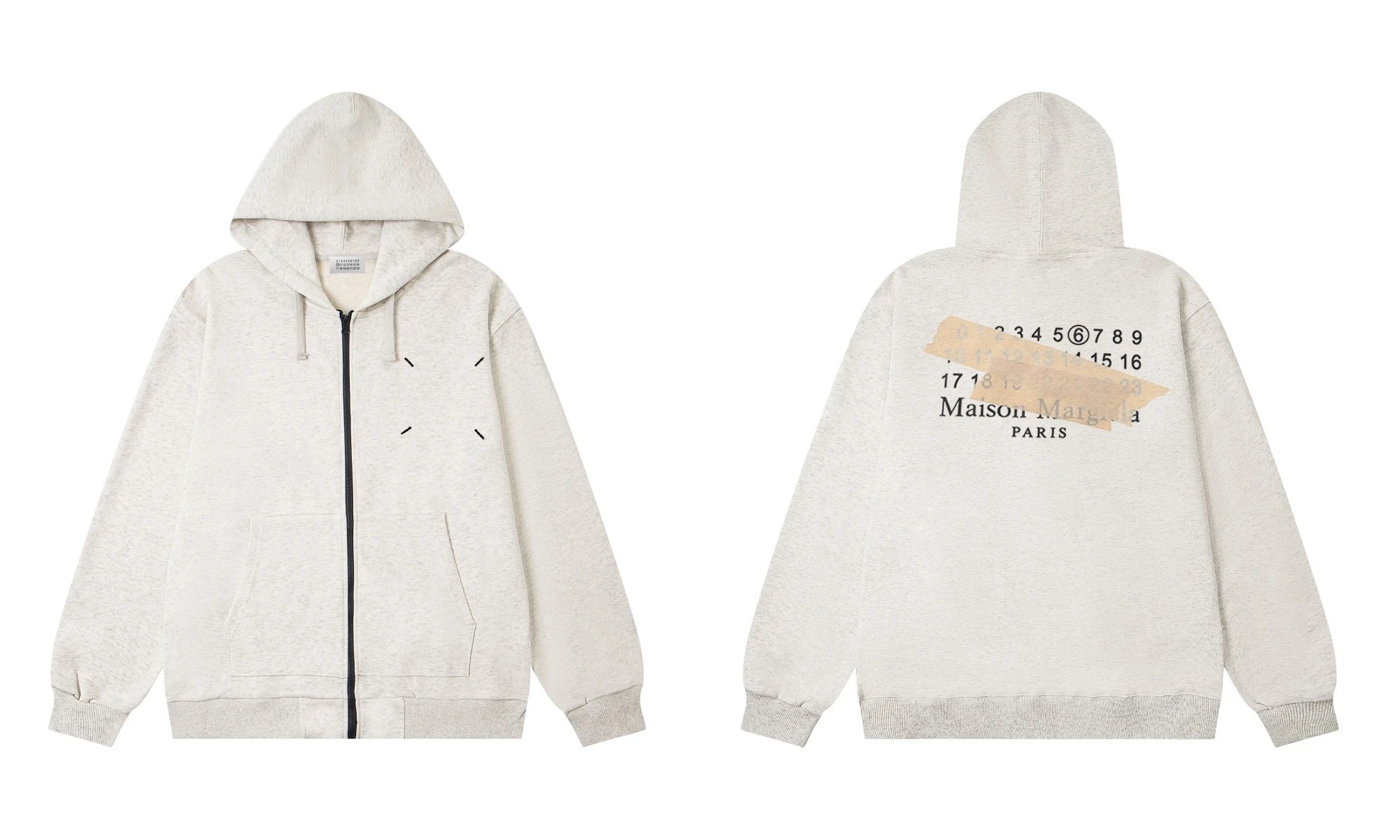 Maison Margiela Tabi Stitch Zip-Up Hoodie Gray - 10