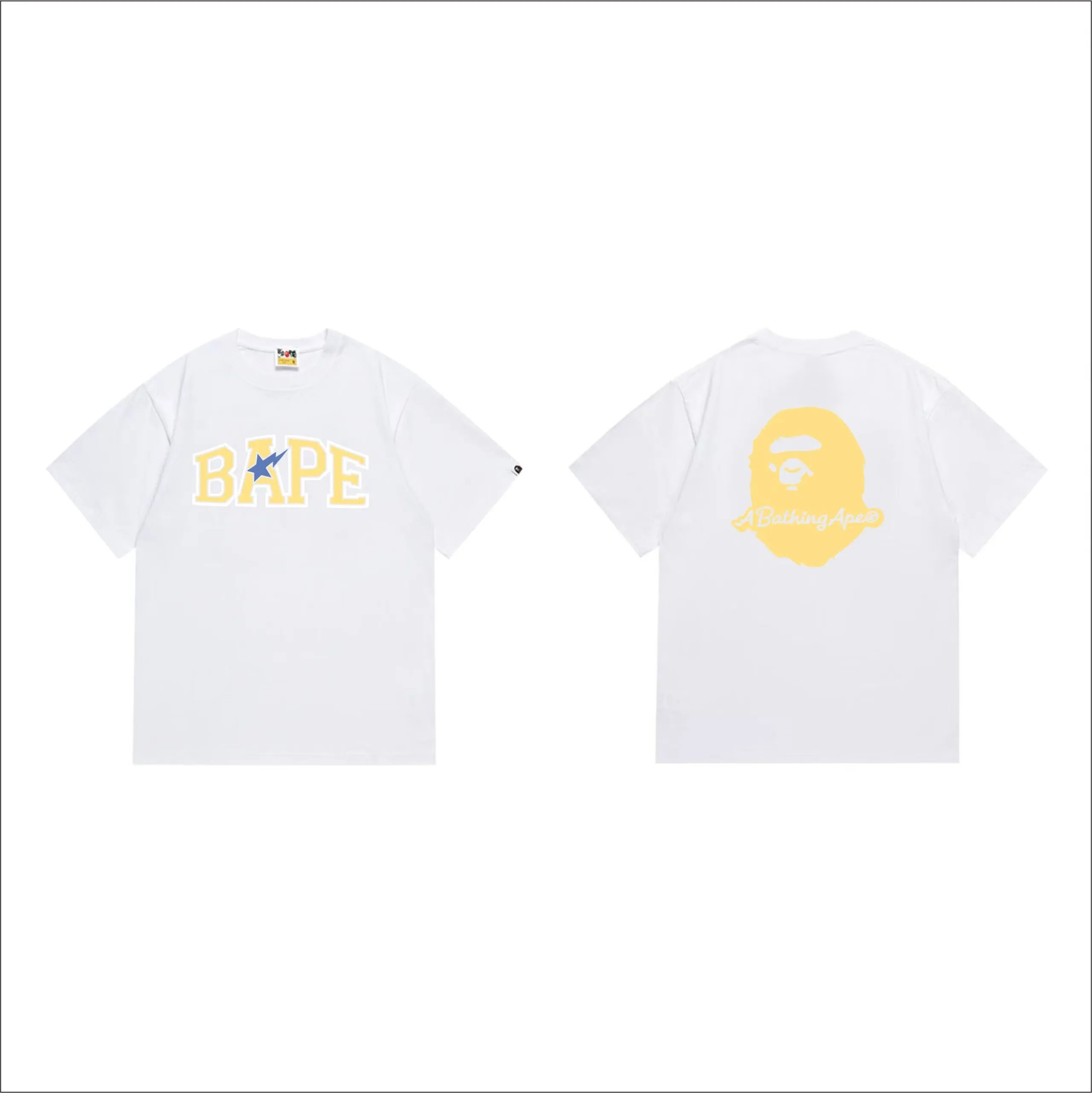 A Bathing Ape x Heron Preston Logo Graphic Blue T-Shirt - 13
