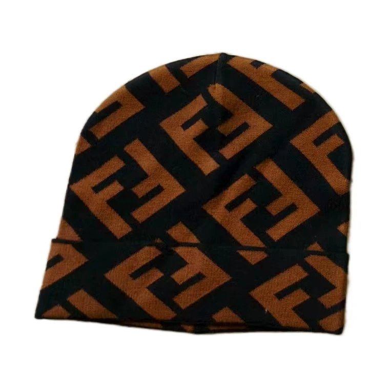 Fendi FF Logo Knit Beanie Black and White - 5