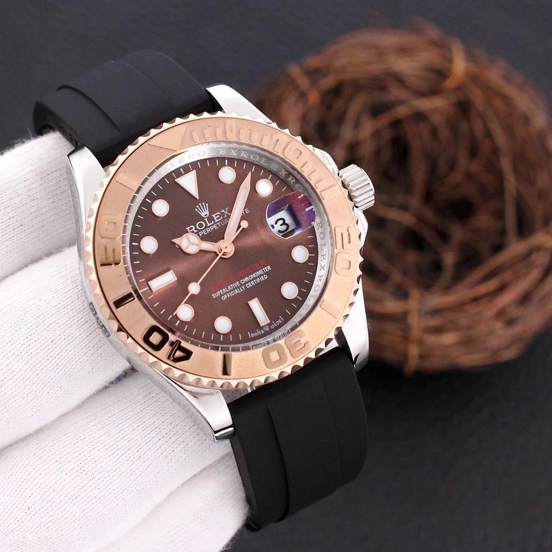 间玫金壳·咖盘黑胶带