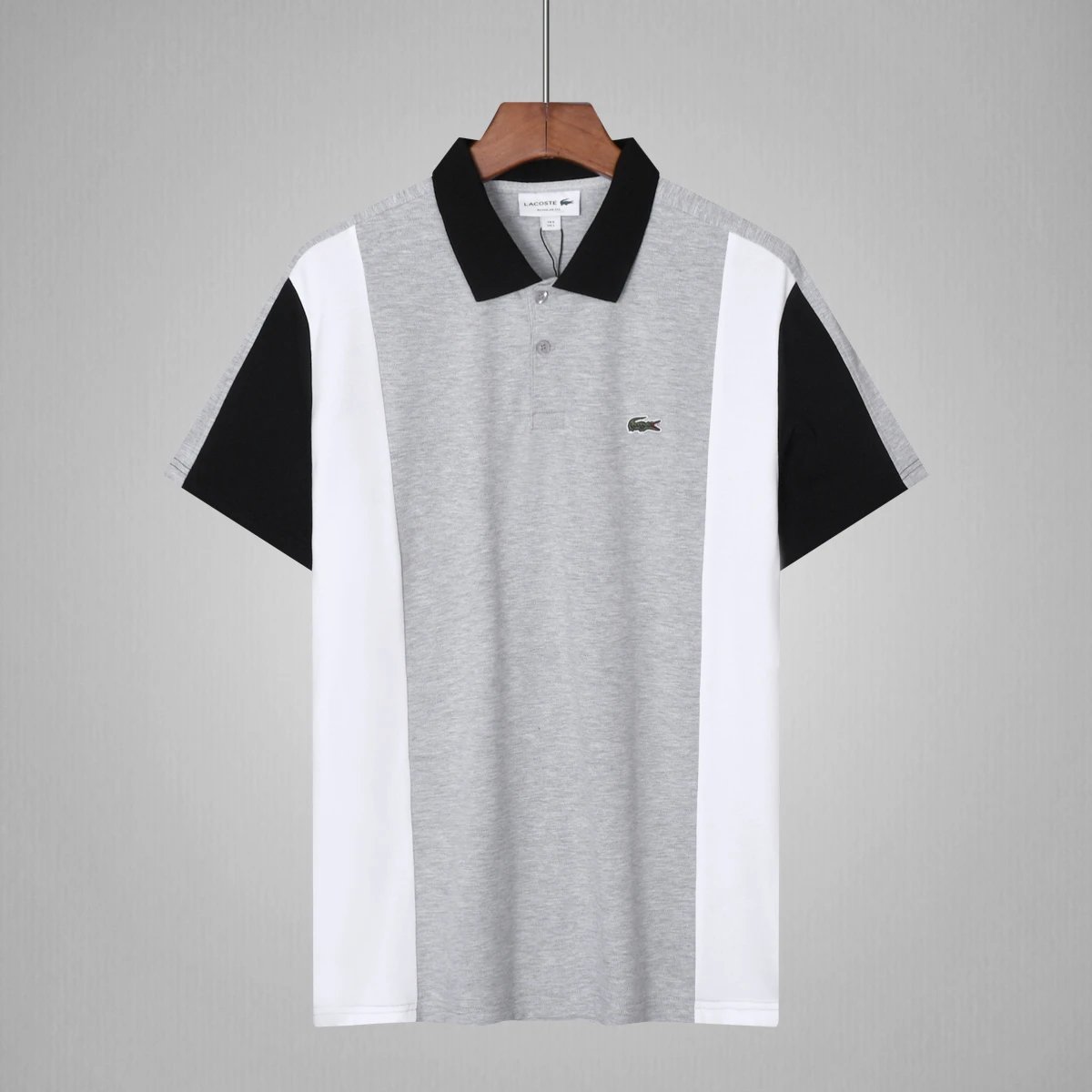 Lacoste Colorblock Polo Grey White Black Alt
