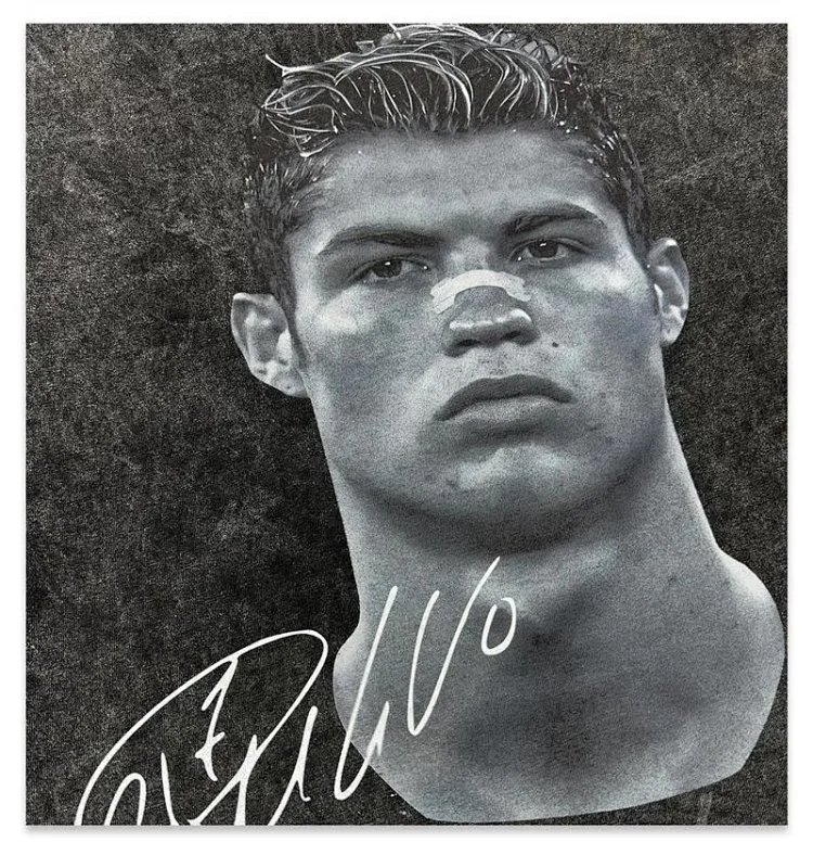 Cristiano Ronaldo x Design Vintage Wash Black Graphic Long-Sleeve T-Shirt - 20