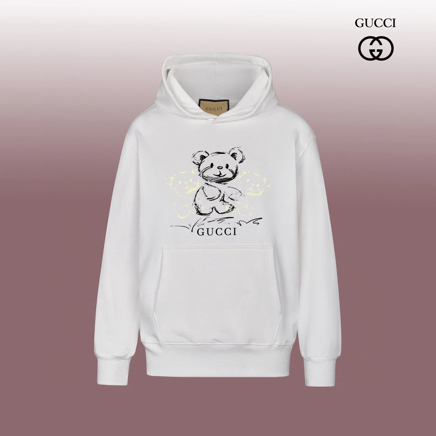 Gucci Logo Print White Hoodie - 7