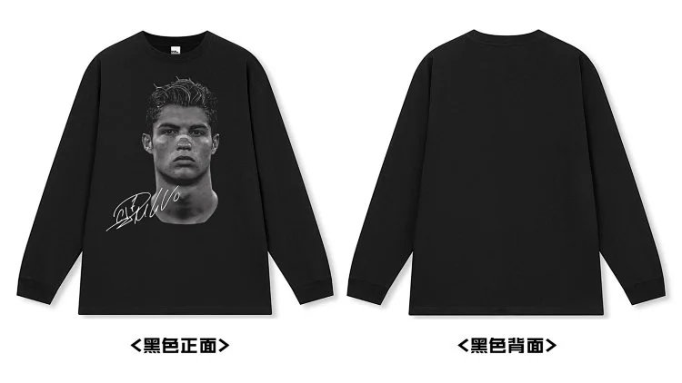 Cristiano Ronaldo x Design Vintage Wash Black Graphic Long-Sleeve T-Shirt - 15