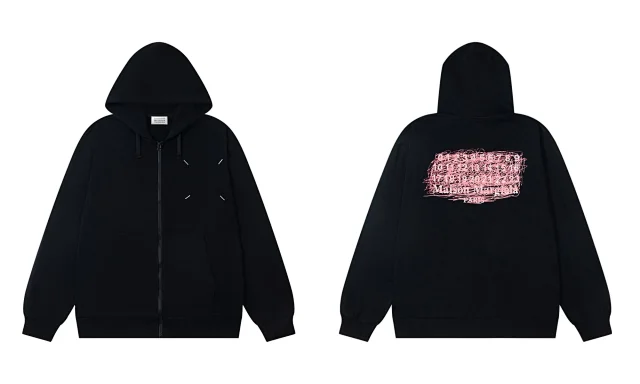 Maison Margiela Hoodies & Sweatshirts Numeric Logo Zip-Up Hoodie product detail image 11