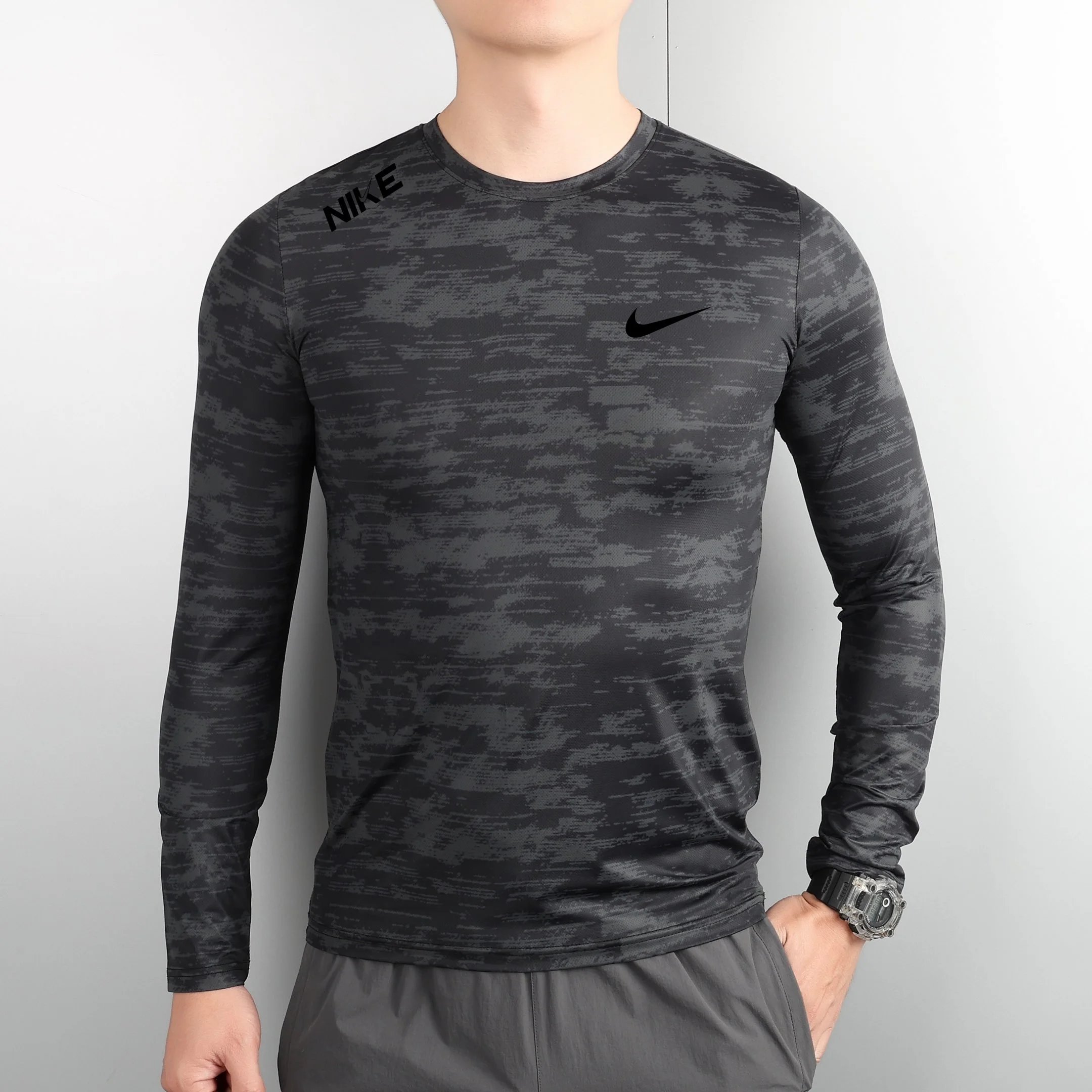 Nike Long Sleeve Tee Black Camo