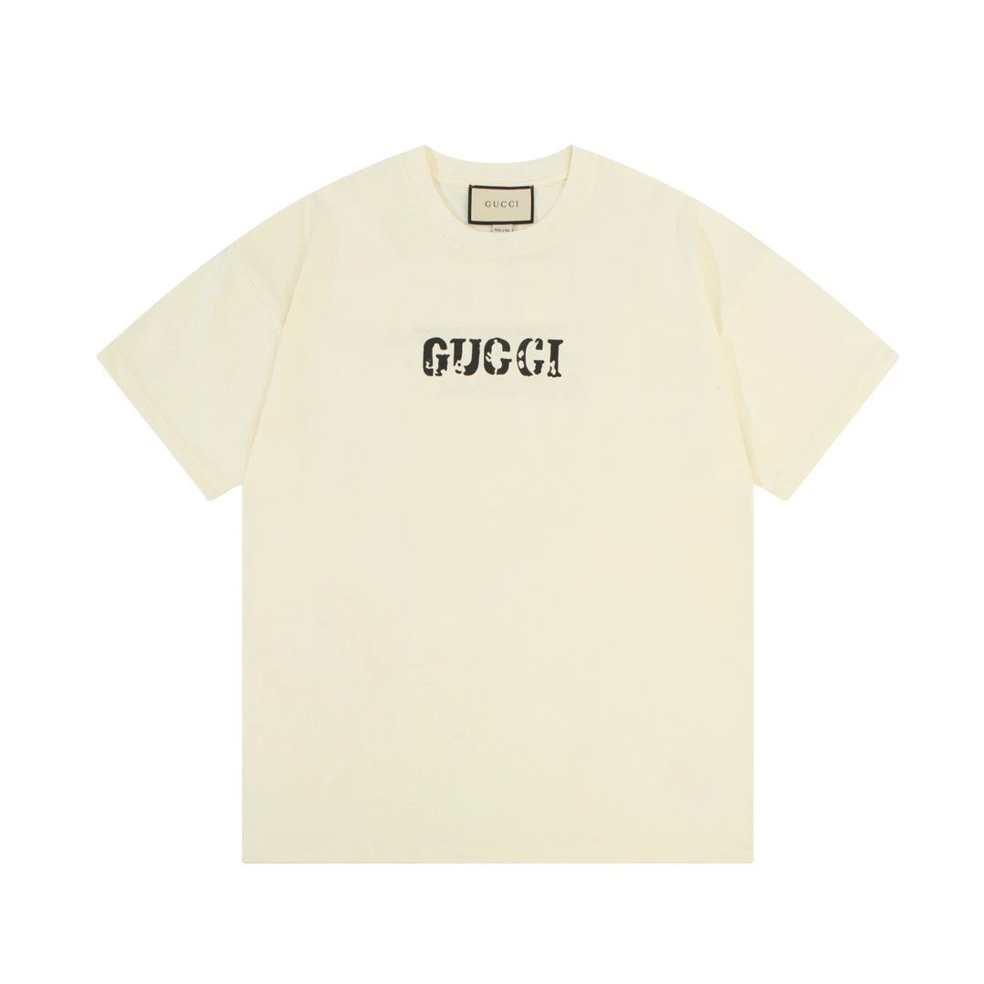 Gucci Distressed Logo Tee Cream