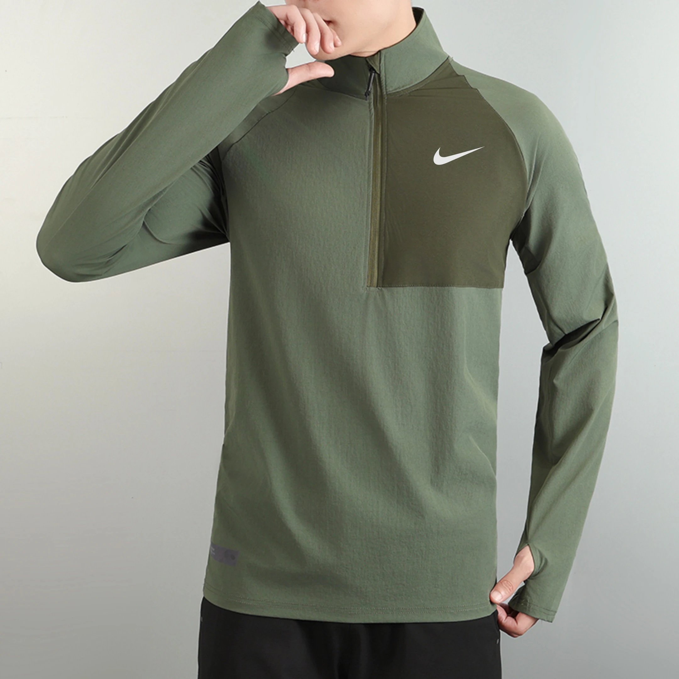 Nike Quarter Zip Top Olive