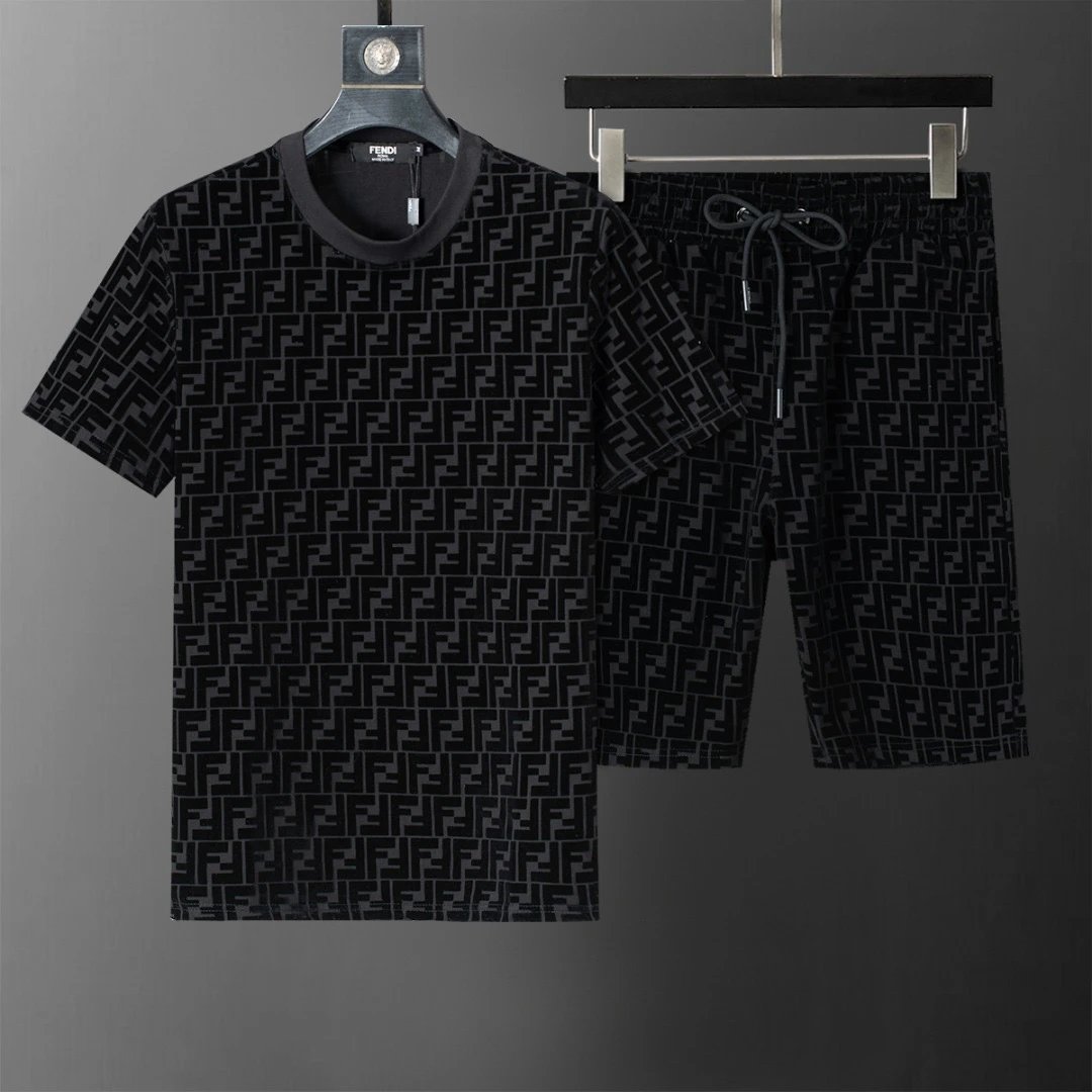 Fendi FF Monogram Short Set Black