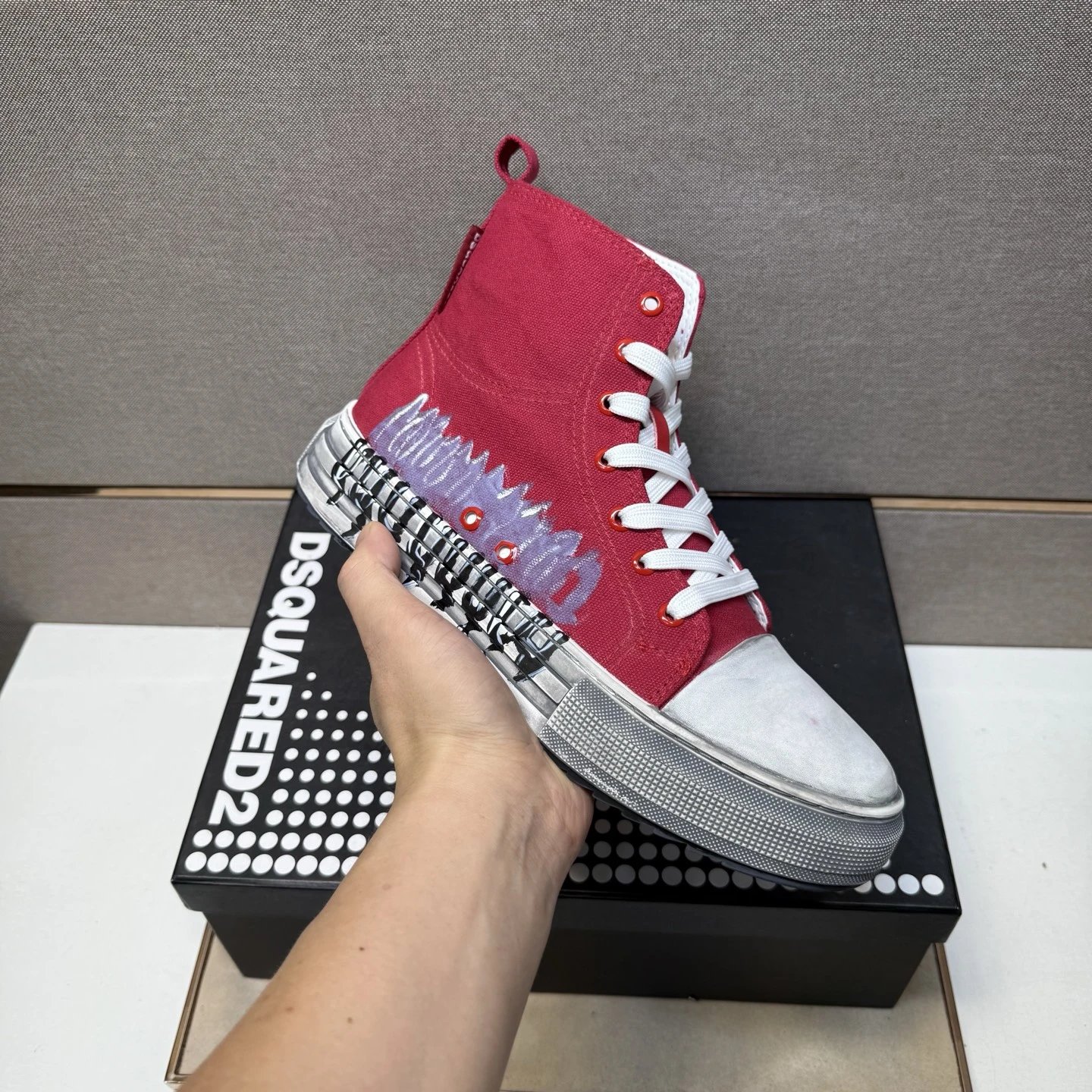 Dsquared2 Logo-Embellished Chunky Sneakers White Brown Gold - 8
