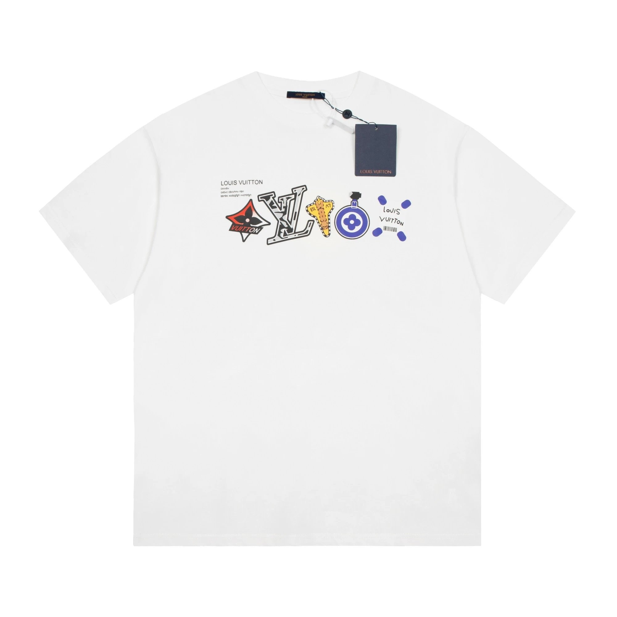 Louis Vuitton Multi-Icon Sticker Print Tee White Multicolor