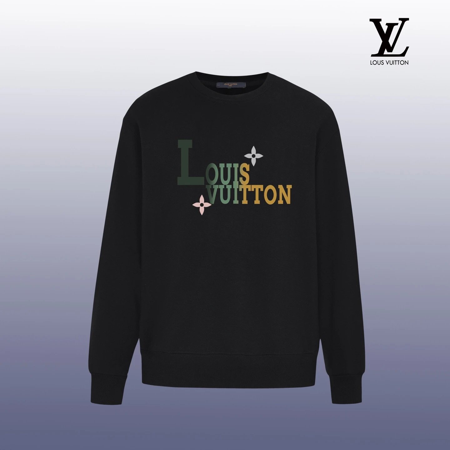 Louis Vuitton Tie-Dye LV Logo Black Sweatshirt Sweater - 8