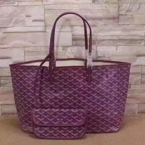 Goyard Saint Louis Tote Bag Purple Chevron Print Handbag - 1