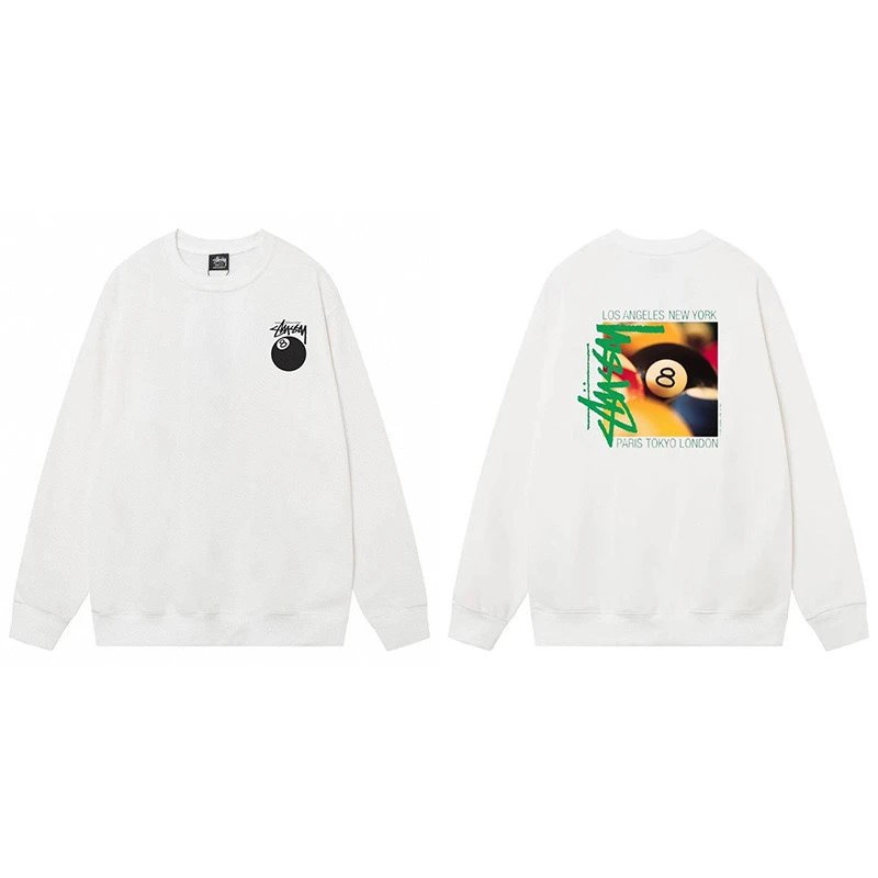 Stussy Sweatshirt White 8 Ball Graphic