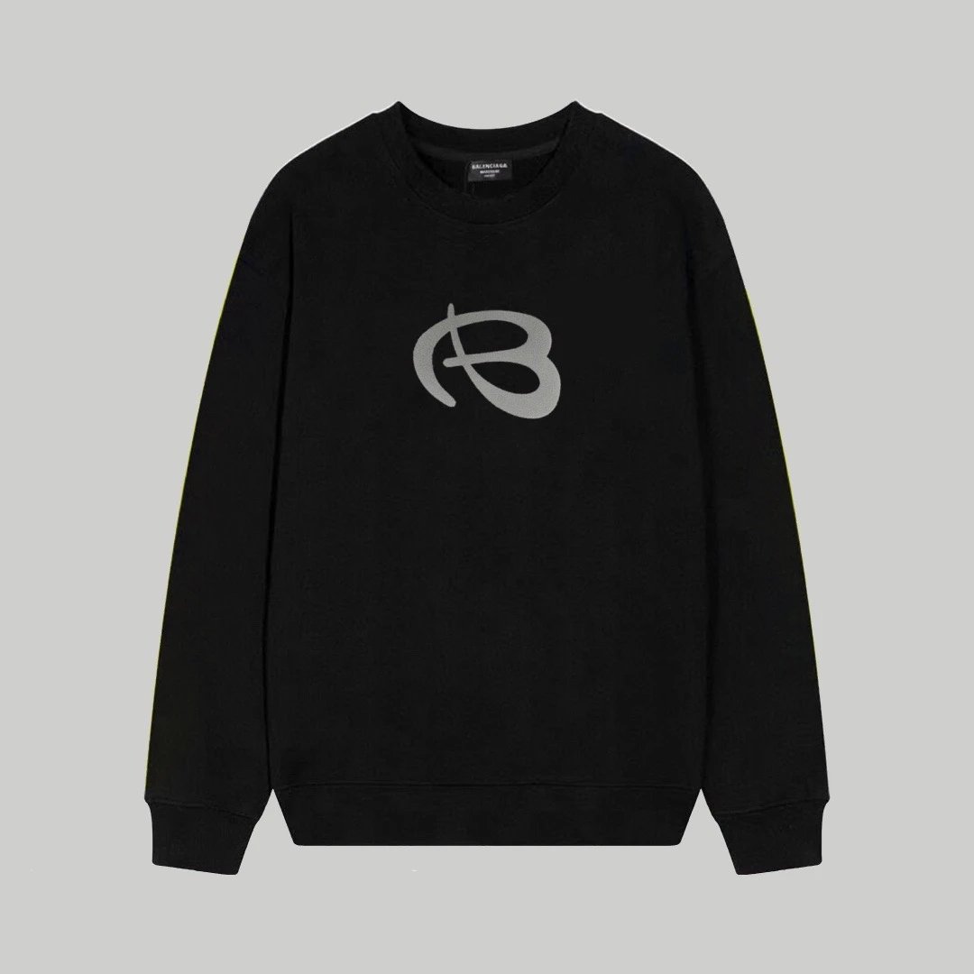 Balenciaga Logo Crewneck Sweatshirt Black