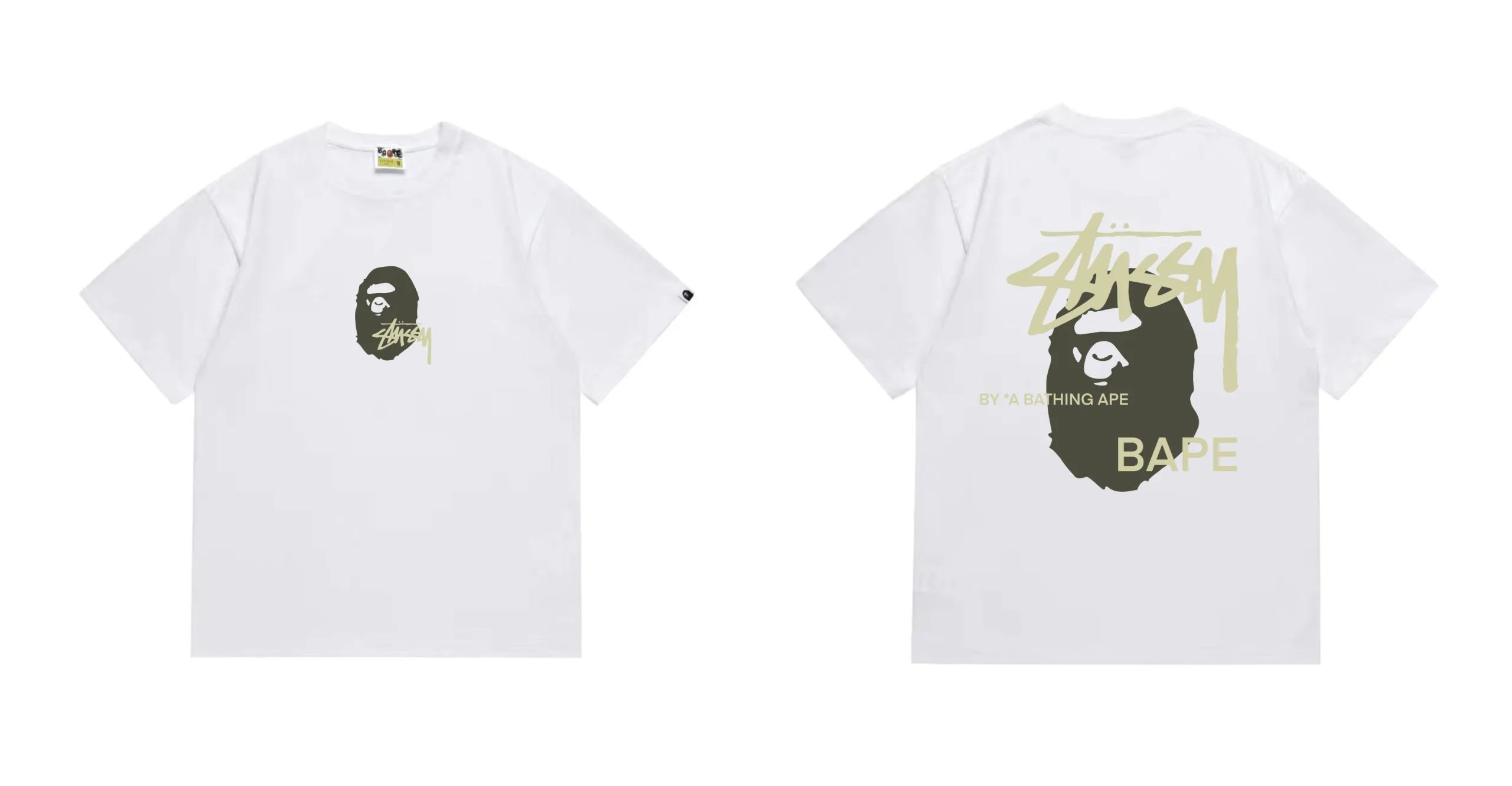 A Bathing Ape x Heron Preston Logo Graphic Blue T-Shirt - 5
