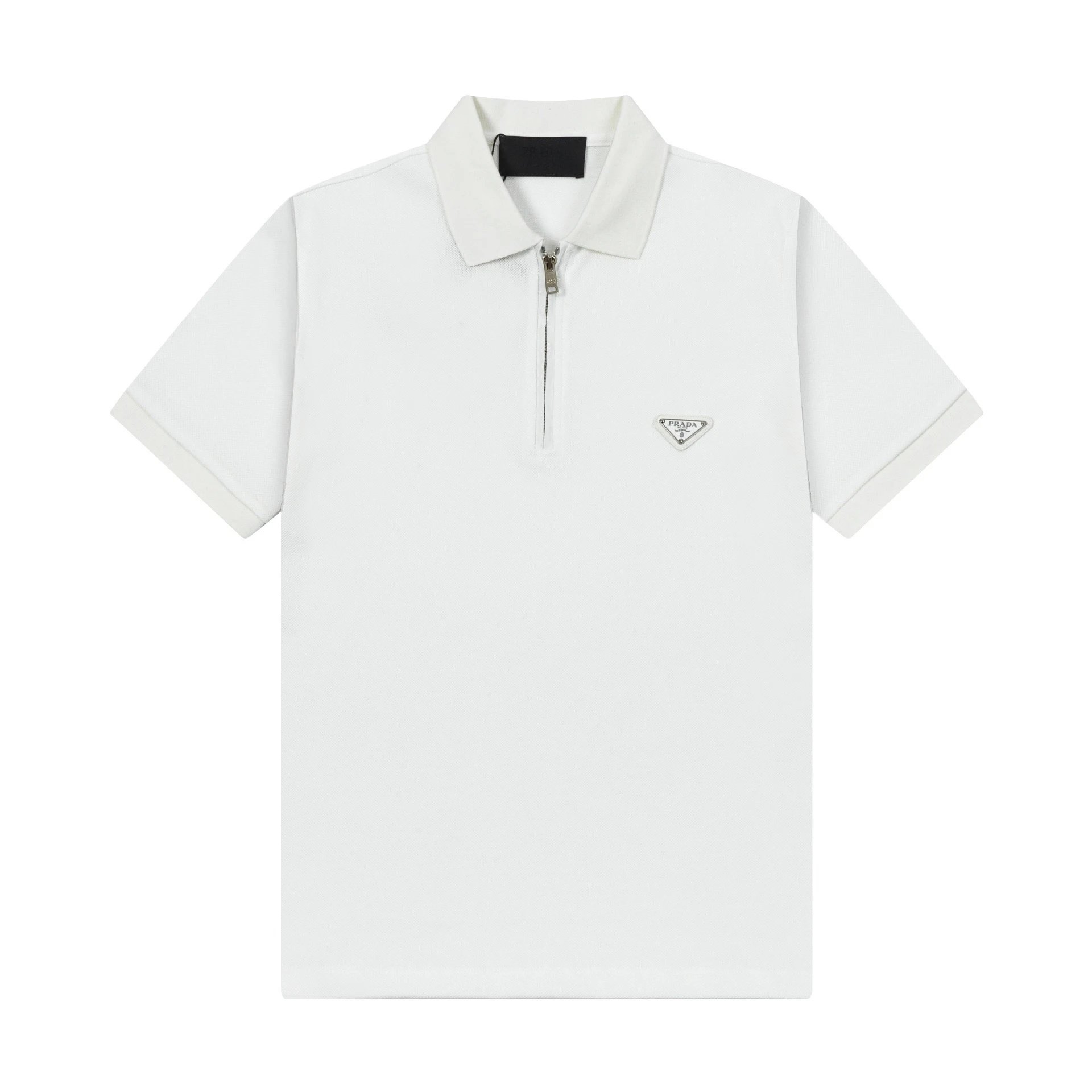 Prada Triangle Zip Polo Shirt Black Nylon Pocket