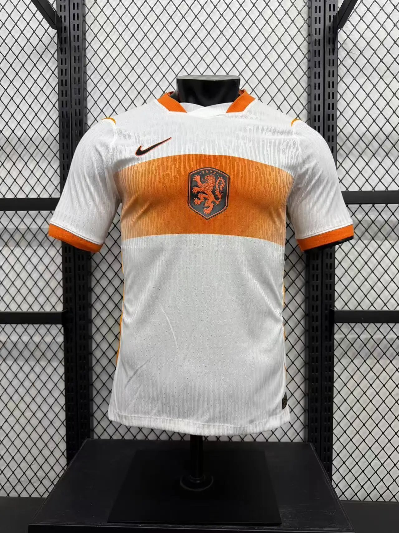 Nike White Orange Netherlands Jersey