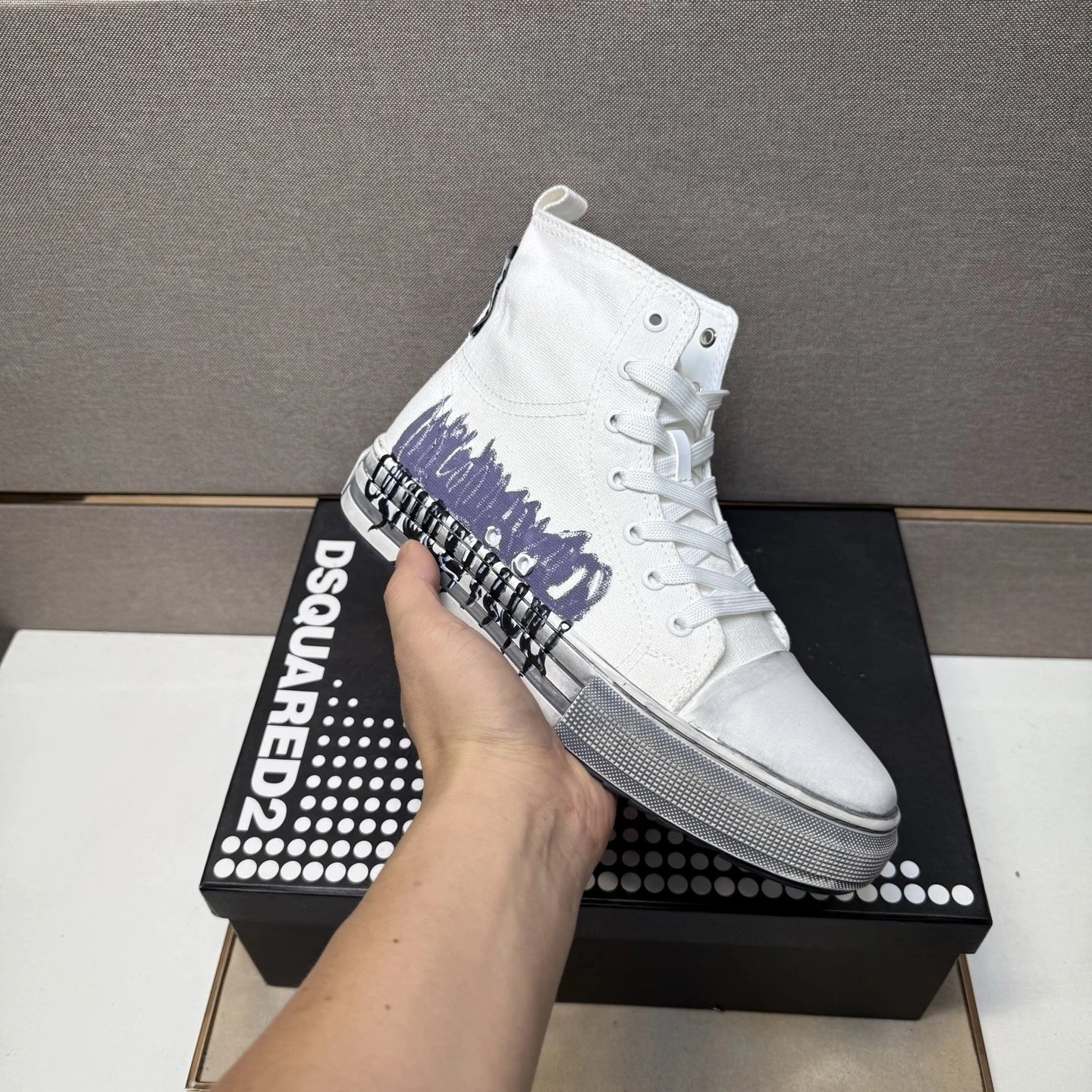 Dsquared2 Logo-Embellished Chunky Sneakers White Brown Gold - 9