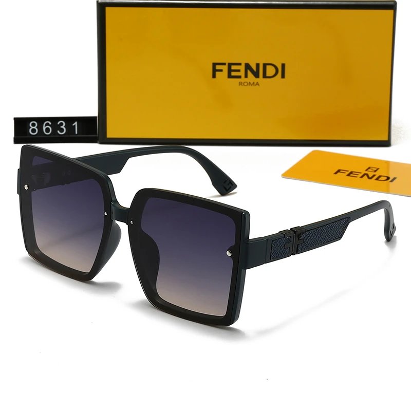 Fendi Sunglasses 8631 Oversized Square Black Frame Black Lens FF Buckle Arms