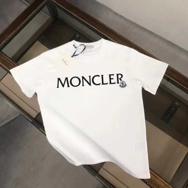 Moncler Logo Print White T-Shirt - 1