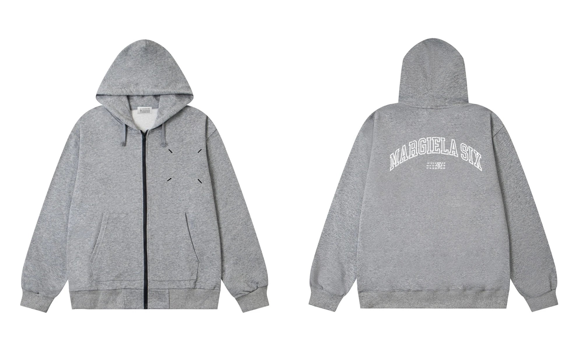 Maison Margiela Tabi Stitch Zip-Up Hoodie Gray - 7