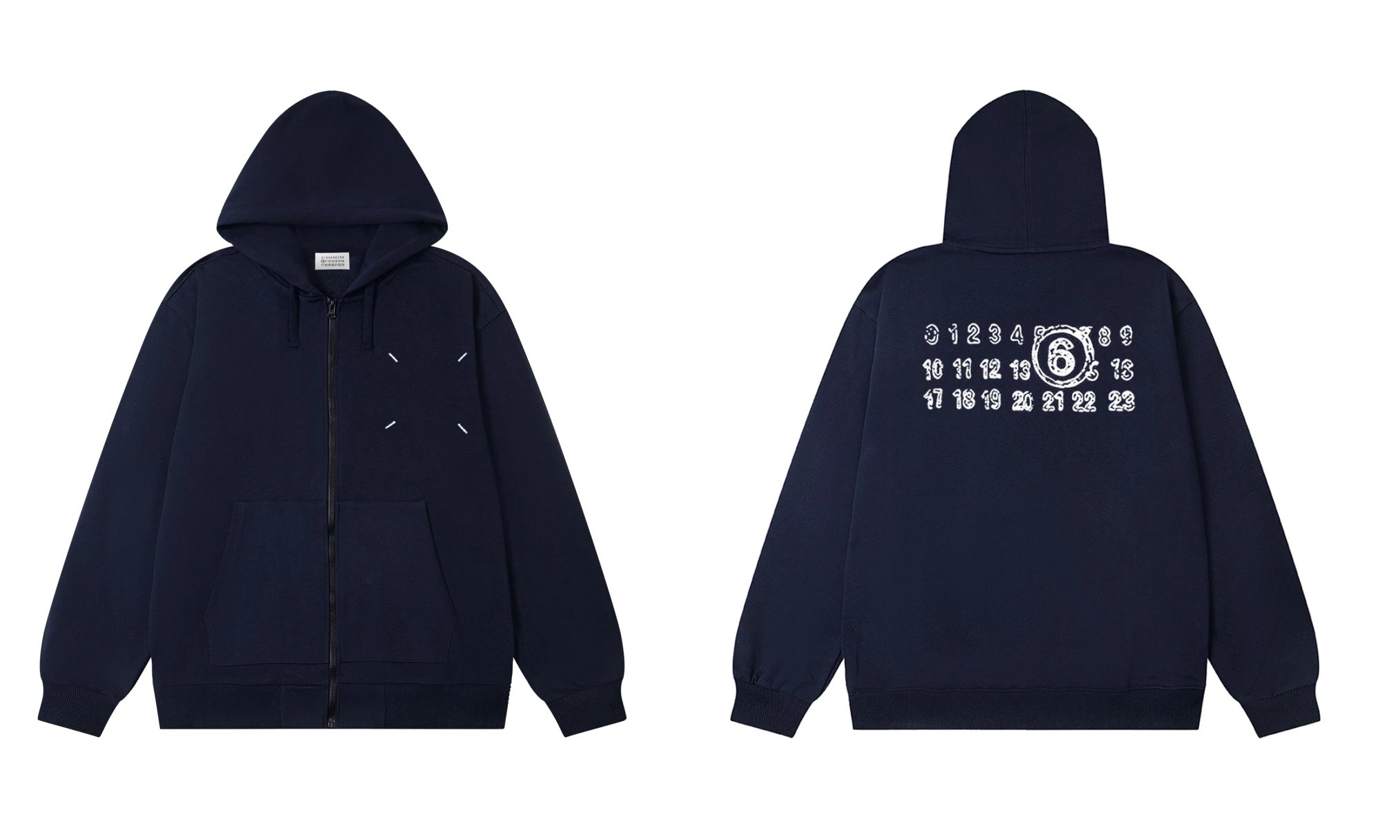 Maison Margiela Tabi Stitch Zip-Up Hoodie Gray - 4