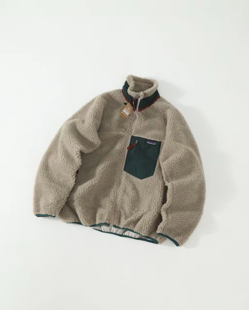 Patagonia Classic Retro-X Fleece Jacket Tan Green