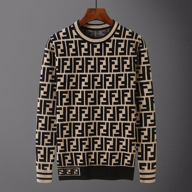 Fendi Knitwear Crew-Neck FF Monogram Knit Sweater product detail image 5