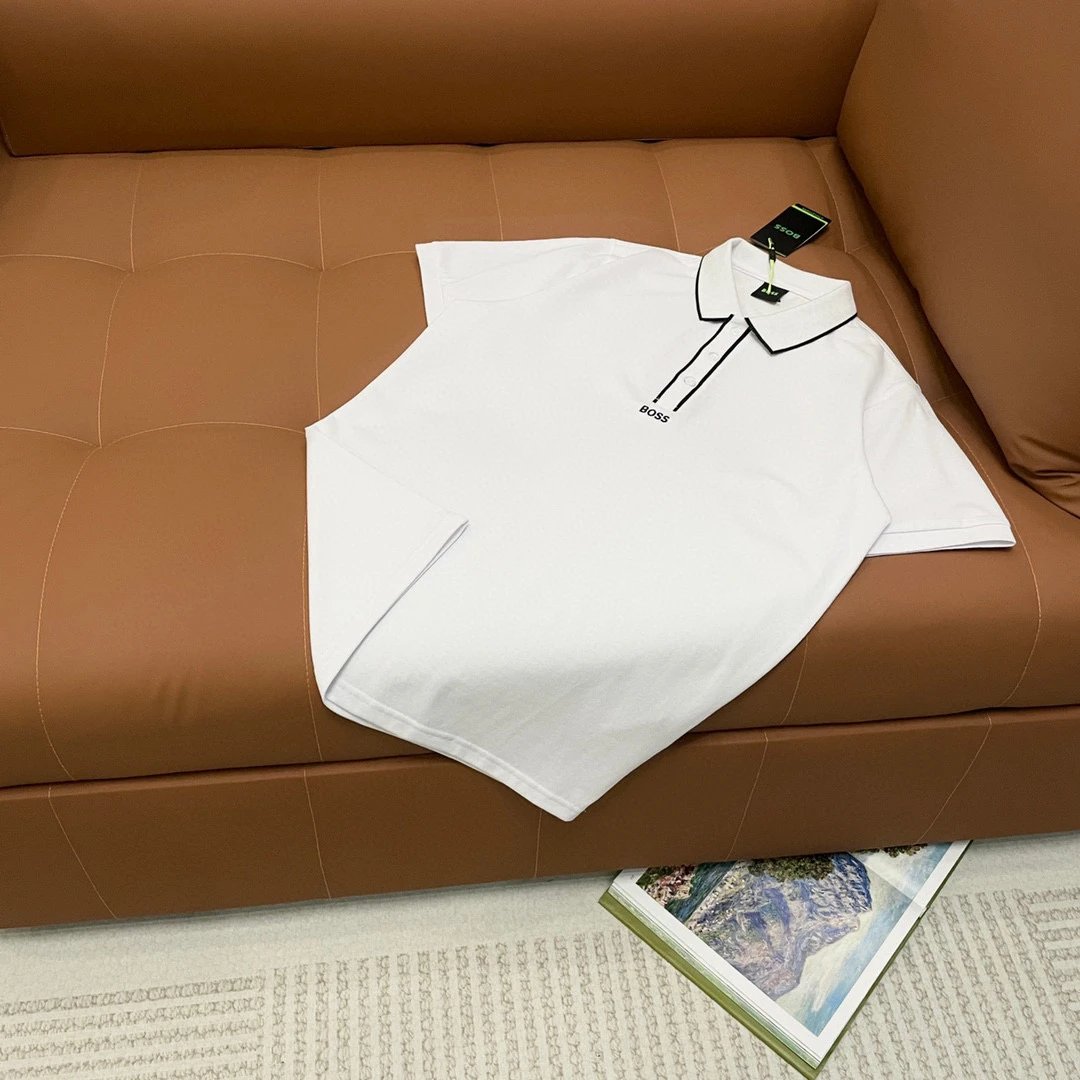 Hugo Boss Contrast Placket Polo White Black