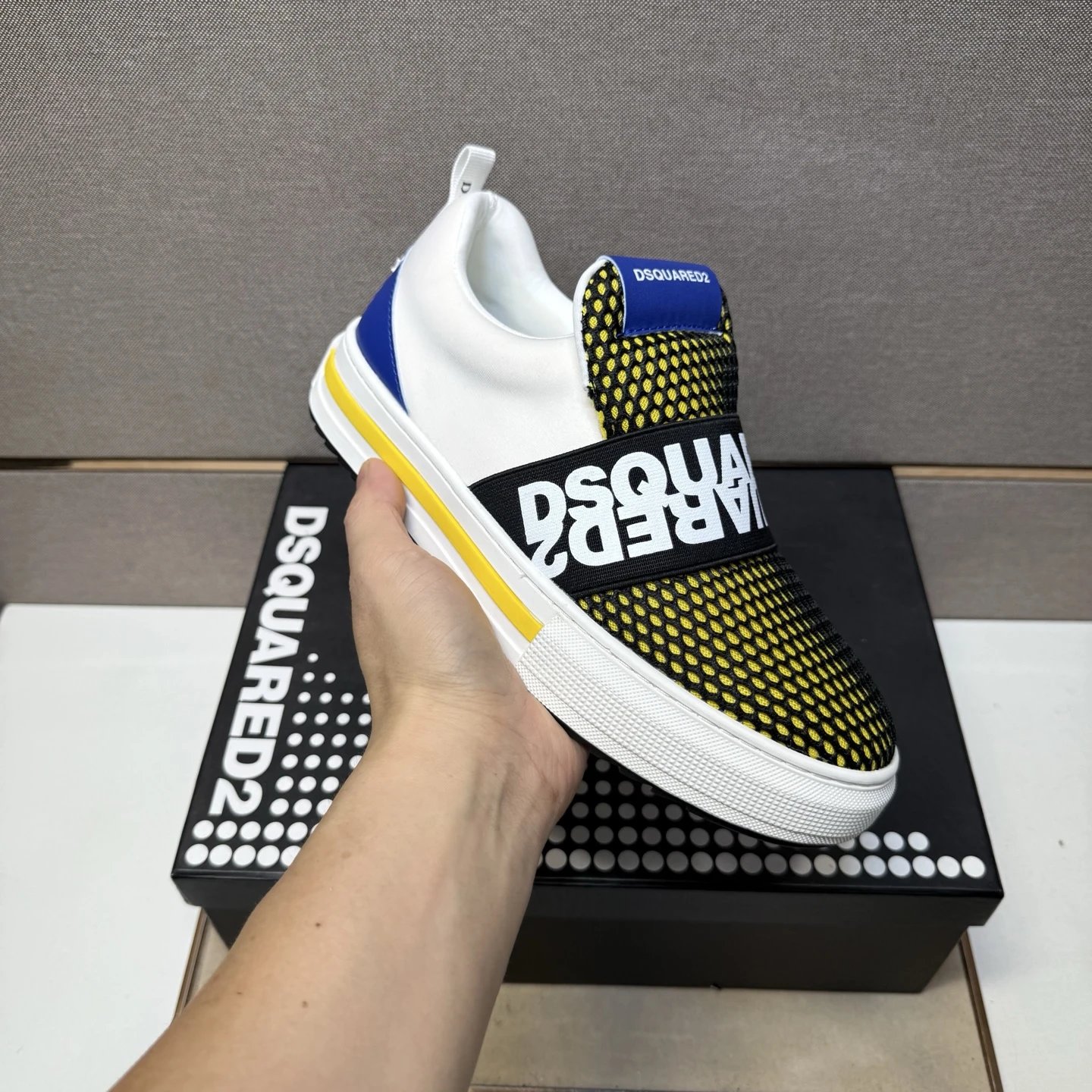 Dsquared2 Logo-Embellished Chunky Sneakers White Brown Gold - 6