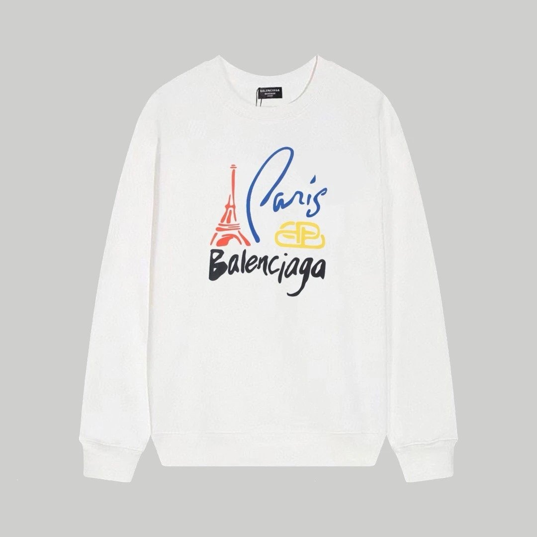 Balenciaga Paris Graphic Sweatshirt White