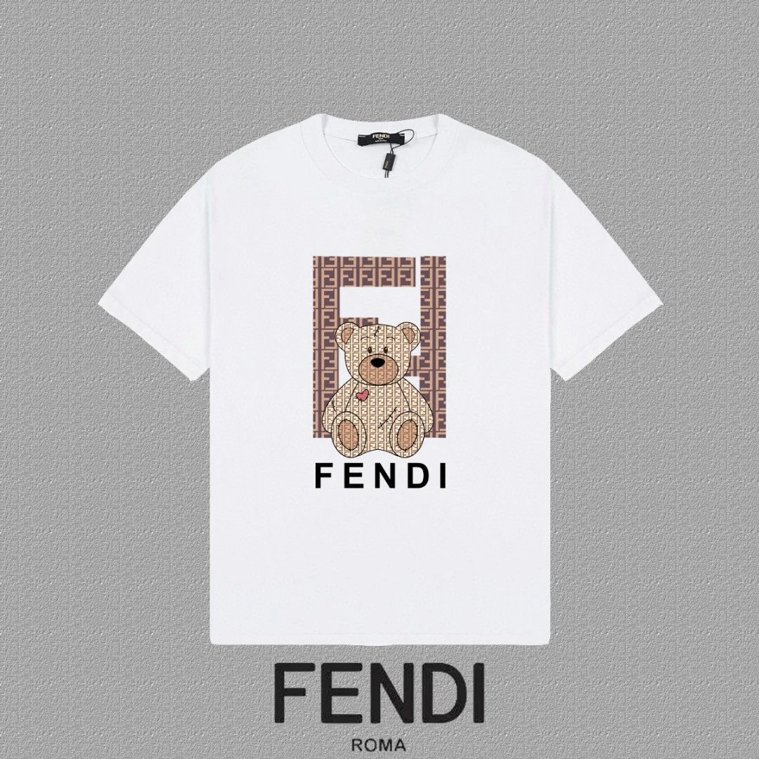 Fendi Bear in Bag Print White T-Shirt - 7
