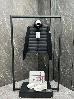 thumbnail for [DX6-21] Winter stand-up collar knit patchwork down jacket