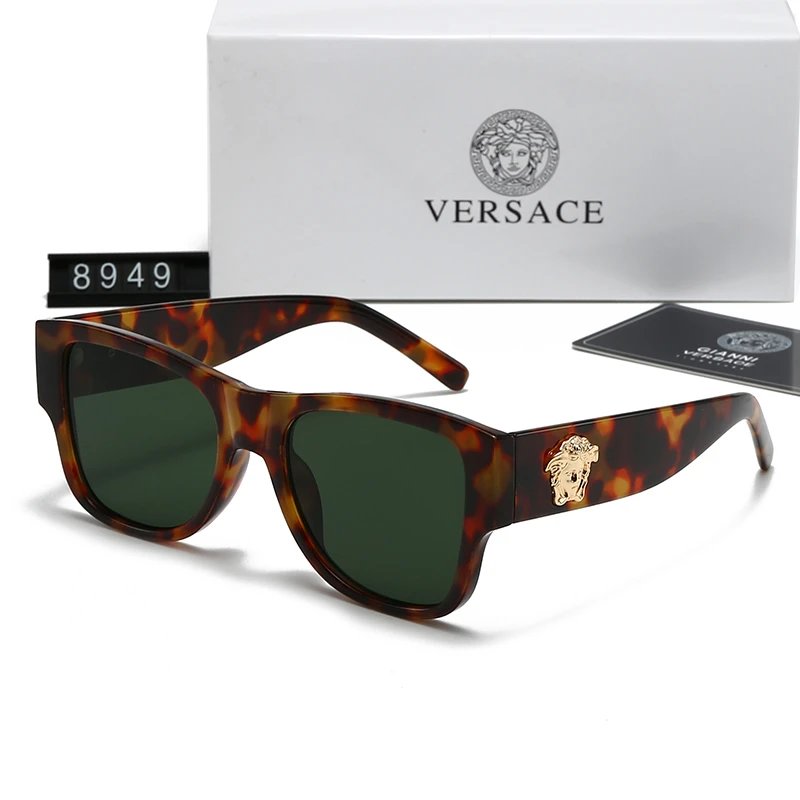 Versace VE5171 Oversized Square Sunglasses Grey Stripe Purple Gradient