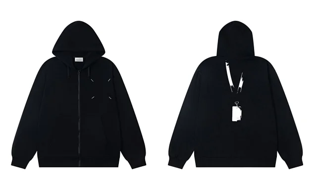 Maison Margiela Hoodies & Sweatshirts Numeric Logo Zip-Up Hoodie product detail image 9