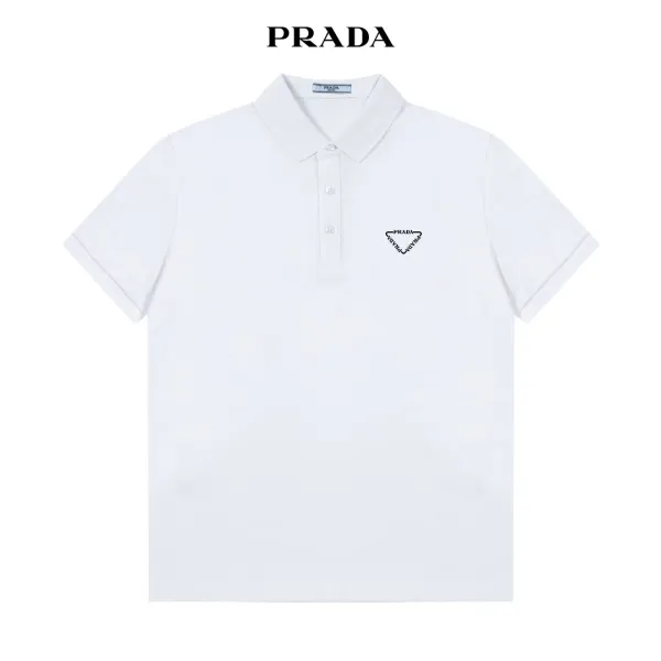 Prada Re-Nylon Polo White Polo Shirt - 1