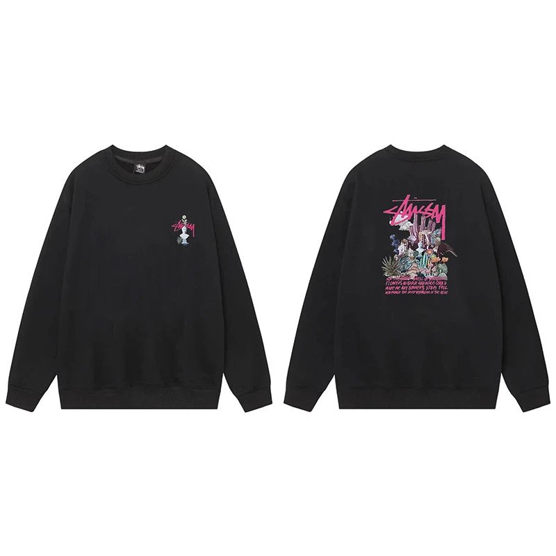 Stüssy Graphic Crewneck Sweatshirt Black
