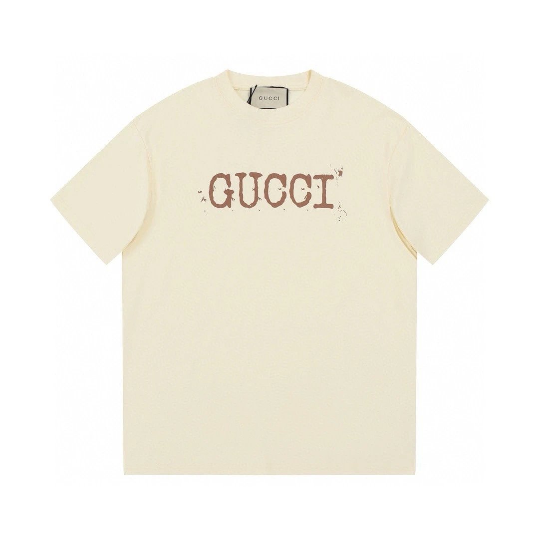 Gucci Distressed Logo Tee Cream