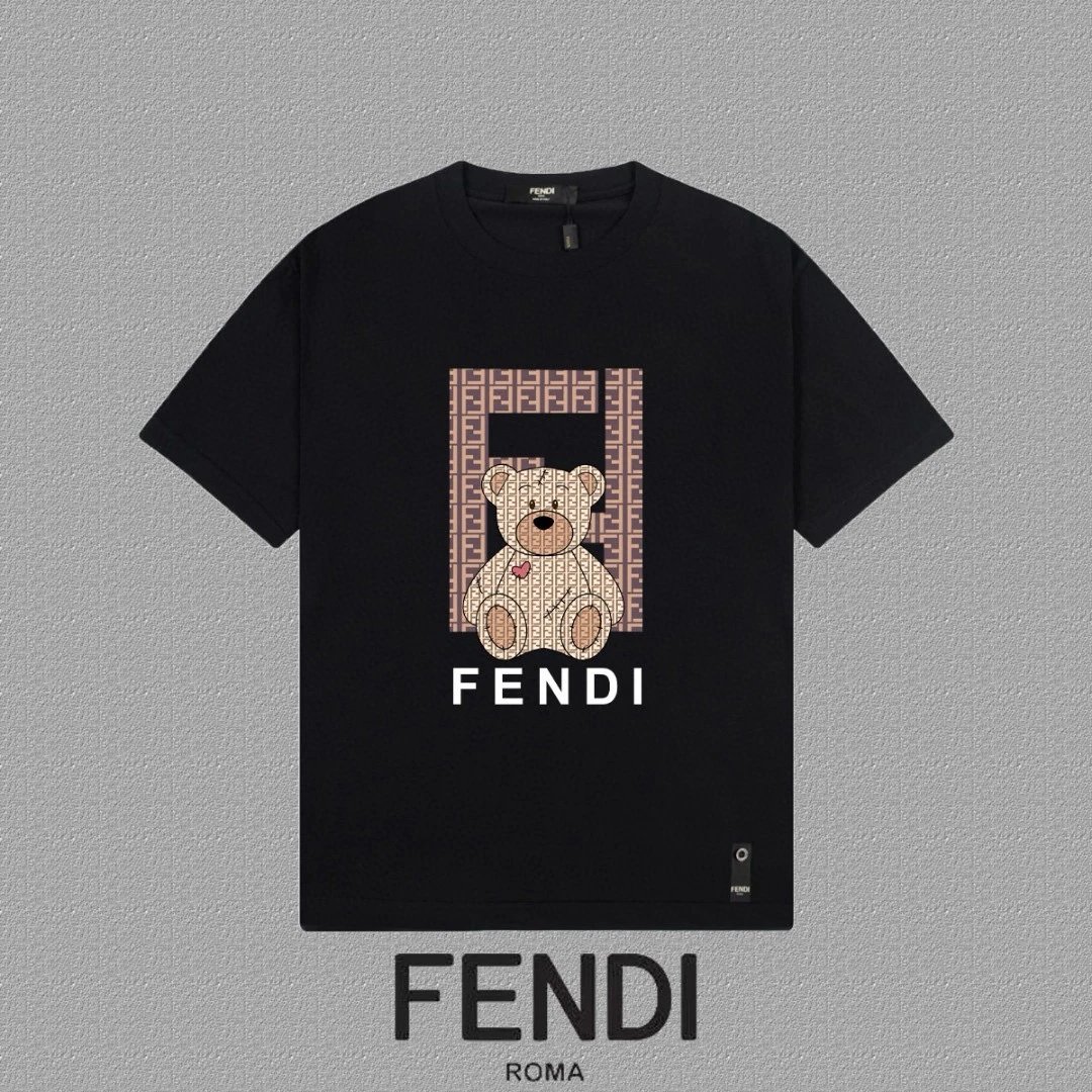 Fendi Bear in Bag Print White T-Shirt - 8