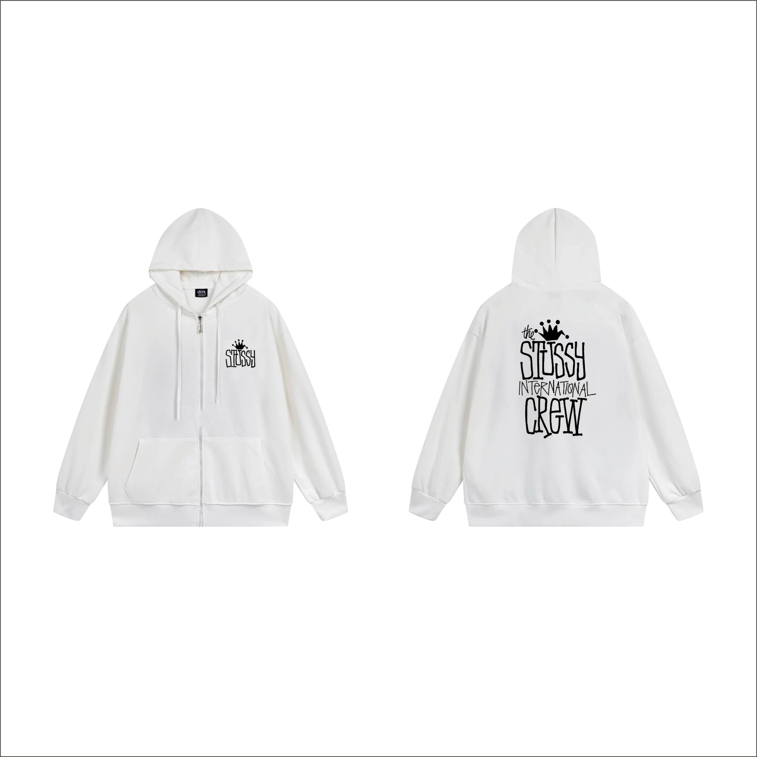 Stussy Skeleton 8-Ball Zip-Up Hoodie Navy - 7