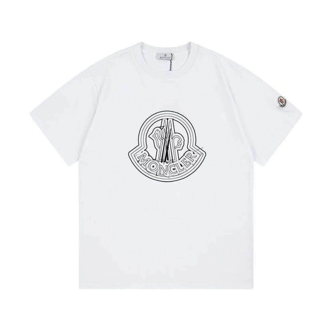 Moncler Outline Logo Tee White