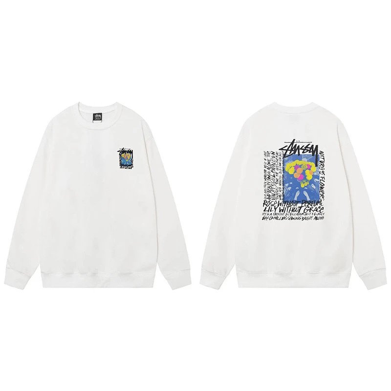 Stussy x Talking Heads Graphic Sweatshirt Gray Hoodie - 4